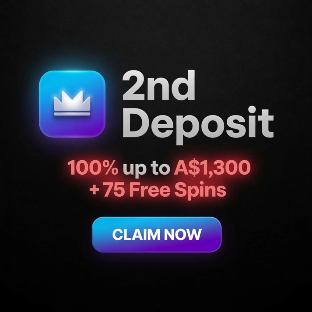 Pokie bonus banner with blue crown slot machine