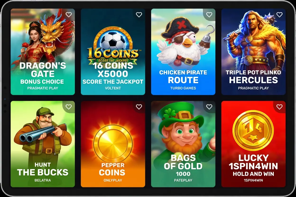 Online pokies lobby displayed on tablet screen