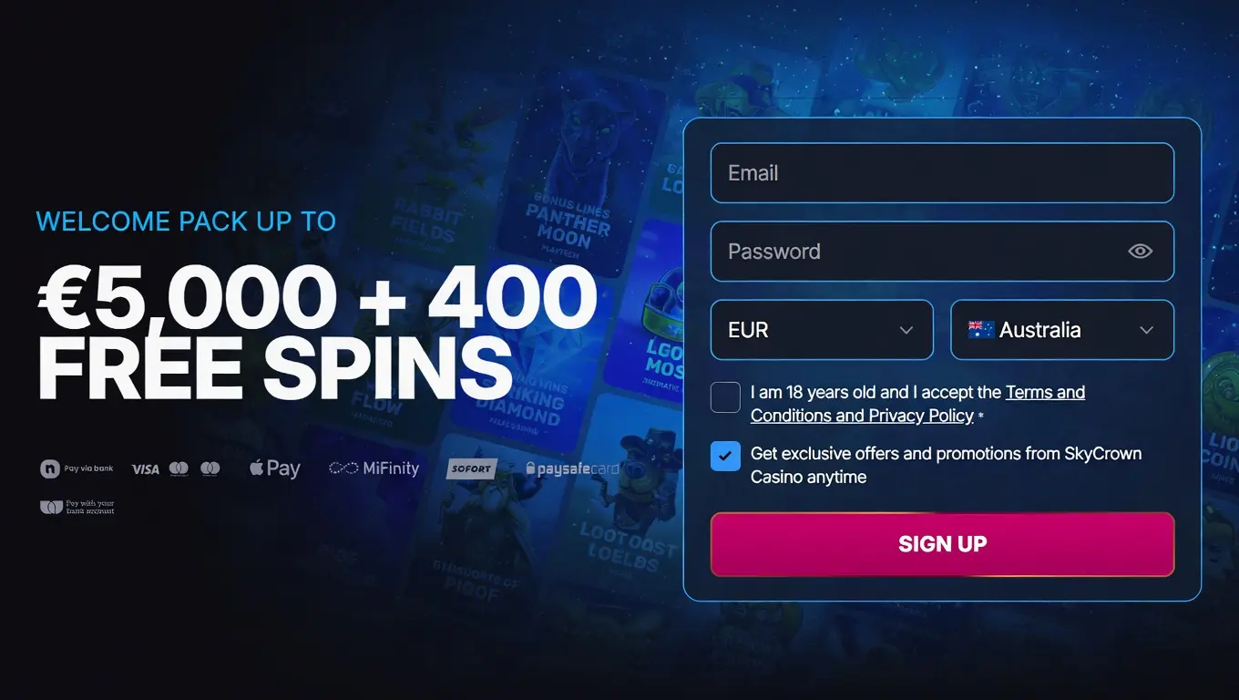 Pokie bonus page with 400 free spins promo